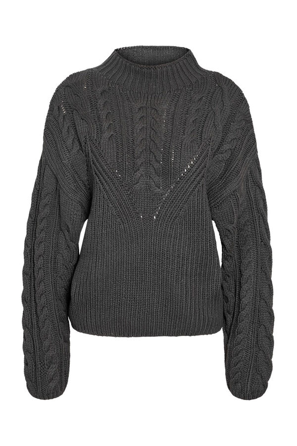 Noisy May Su&eacute;ter Perkins com mangas tran&ccedil;adas cinzento