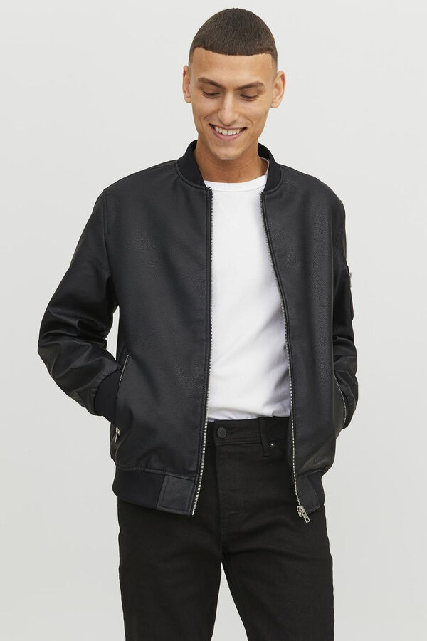 Jack & Jones Jaqueta bomber emborrachada preto