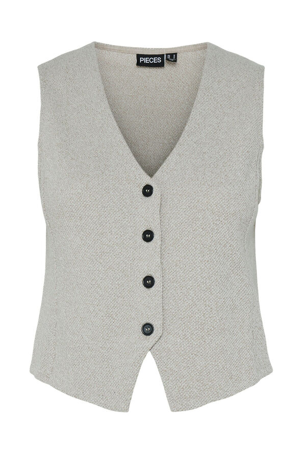 Pieces Colete de algod&atilde;o cinzento