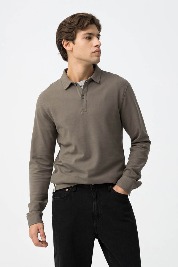 Tiffosi Polo de manga larga beige