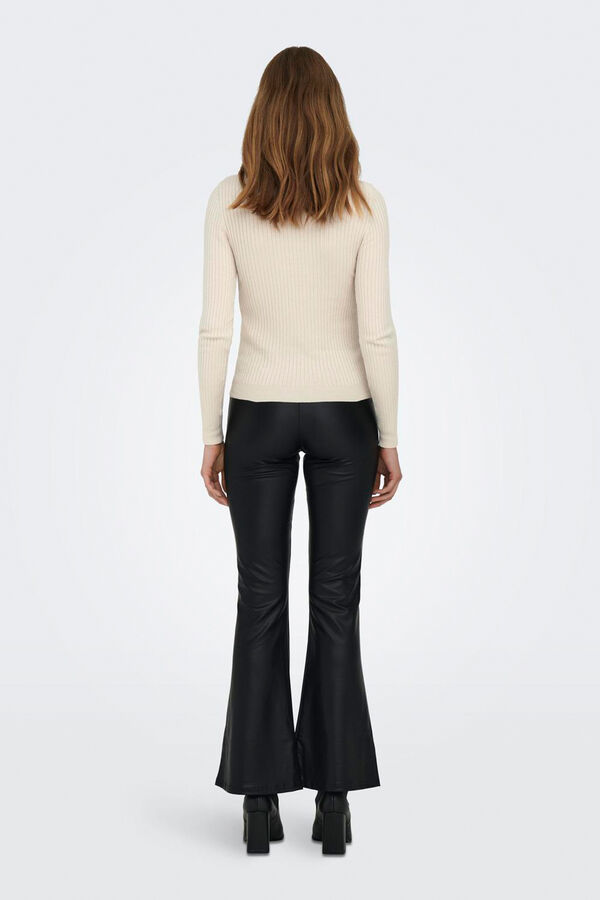 Only Camisolad e gola dobrada castanho