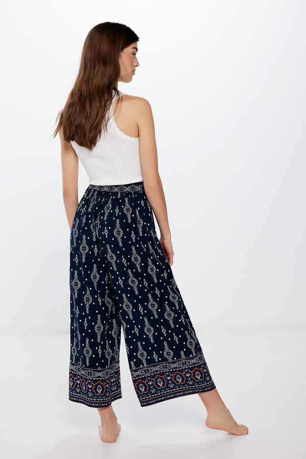 Springfield Pantal&oacute;n Fluido Estampado azul