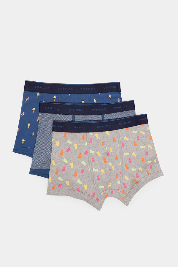 Springfield Pack 3 boxers estampados azul