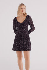 Springfield Vestido curto estampado preto