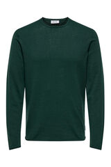 Only & Sons Camiseta de manga larga y cuello redondo verde