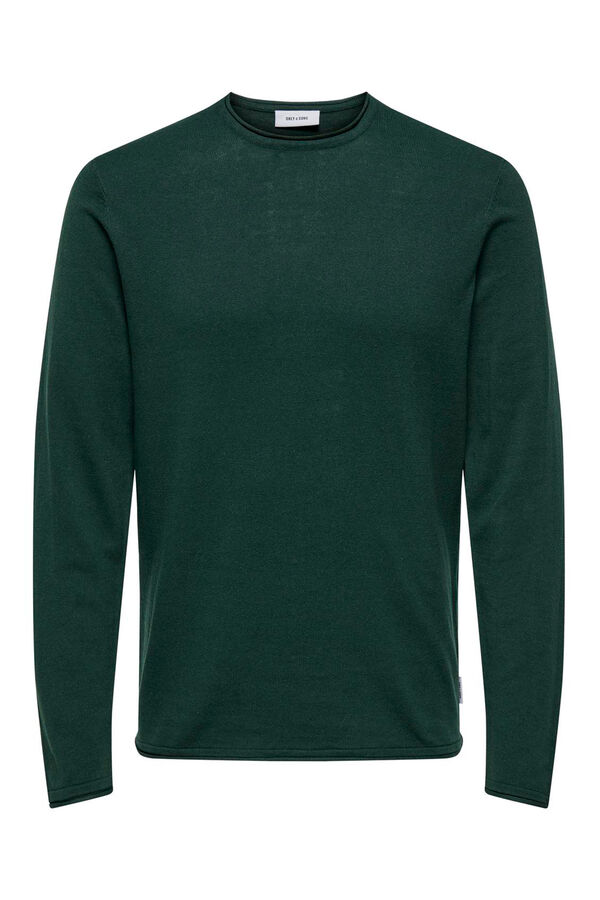 Only & Sons Camiseta de manga larga y cuello redondo verde