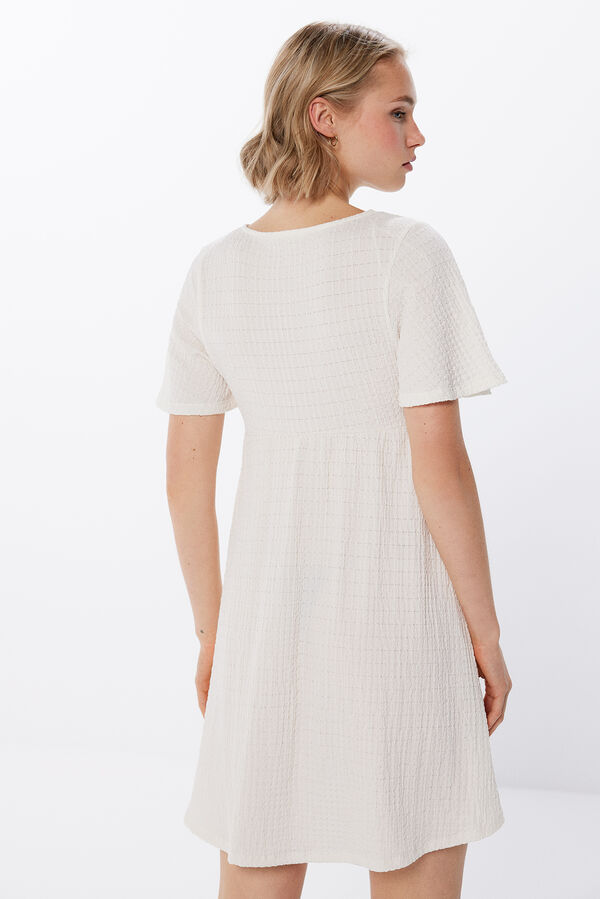 Springfield Vestido corto pieza crochet blanco