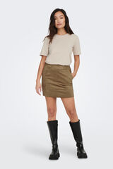 Only Saia curta camurça cru