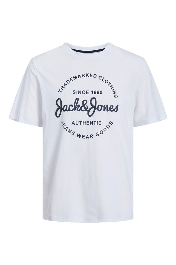 Jack & Jones PLUS T-shirt fit padr&atilde;o branco