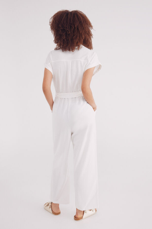 Springfield Mono largo algod&oacute;n lino blanco