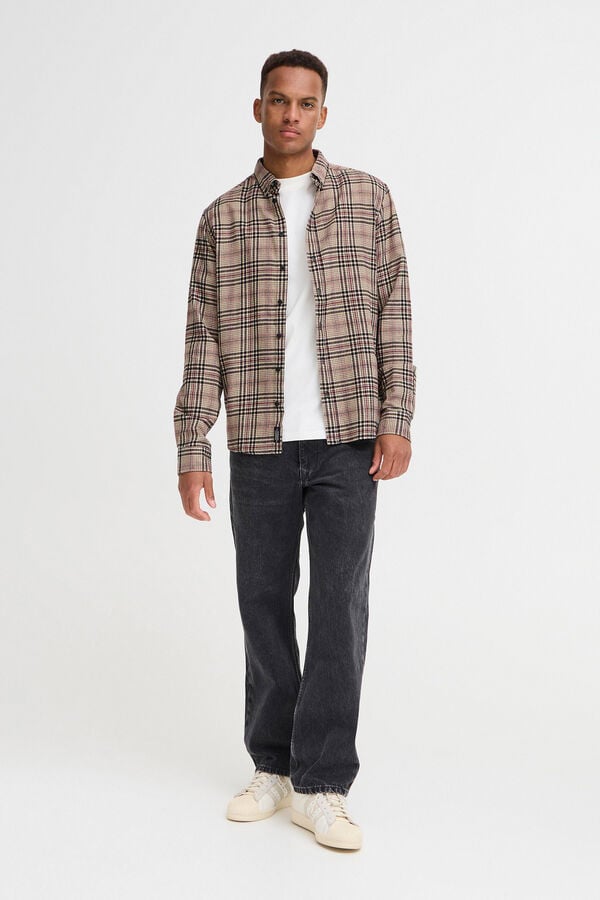 Blend Camisa de cuadros negro