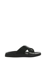 Jack & Jones Sandalia cruzada de piel negro