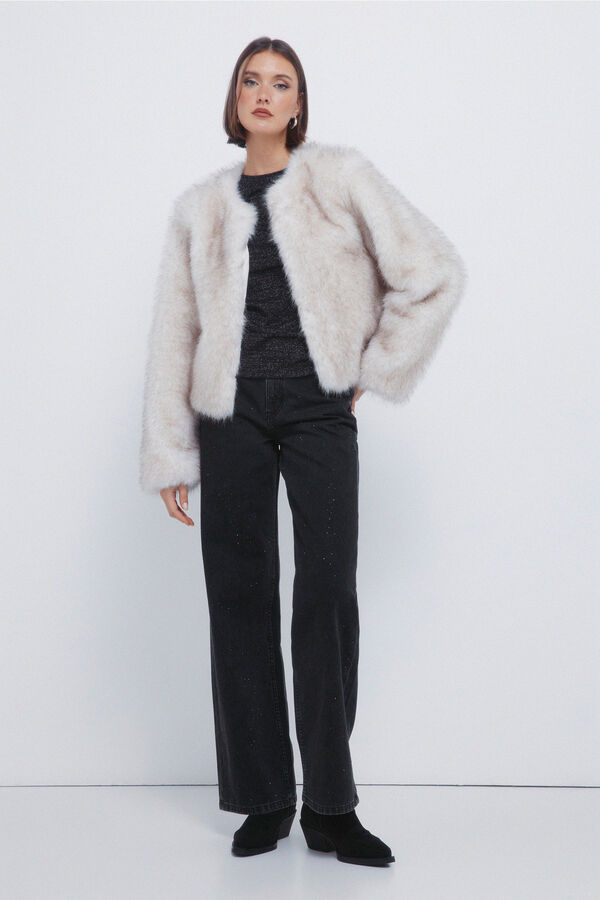 Springfield Camiseta lurex escote espalda negro