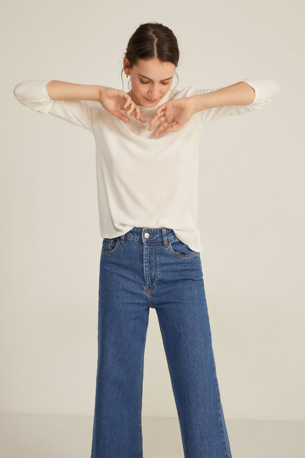 Springfield T-shirt Bimat&eacute;ria Crochet castanho