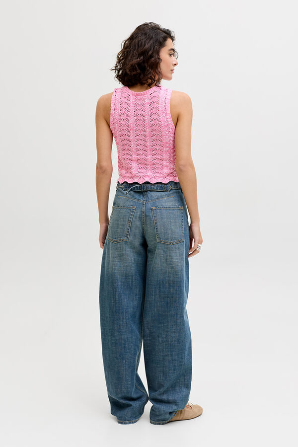 Jack & Jones Top punto calado rosa