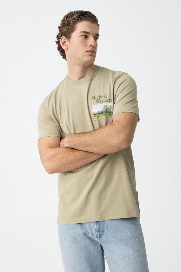 Tiffosi T-shirt estampada bege