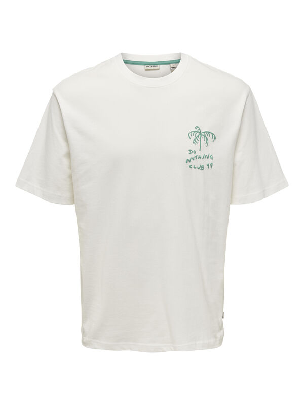 Only & Sons Camiseta manga corta print blanco