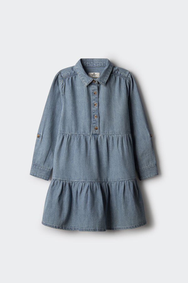 Springfield Kids Vestido camisa denim de menina azul