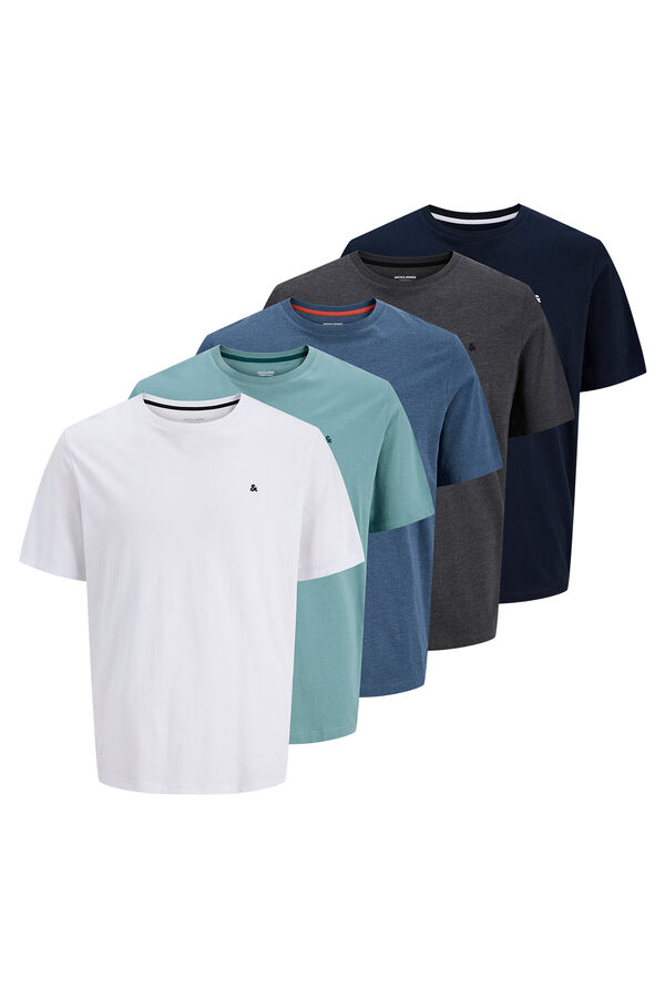 Jack & Jones Pack de 5 camisetas b&aacute;sicas blanco