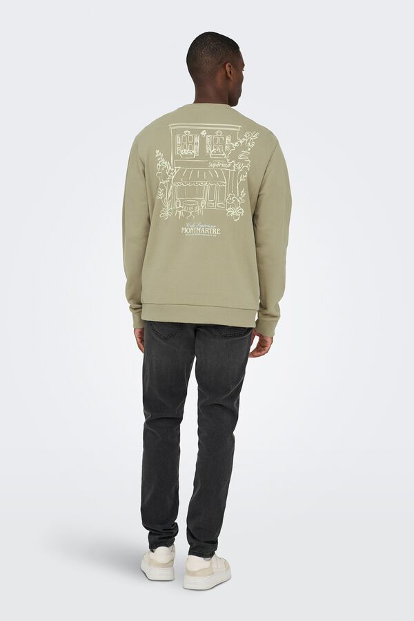 Only & Sons Sweatshirt gola redonda bege