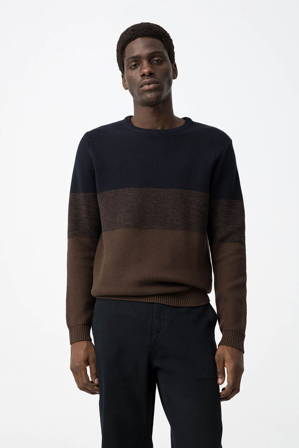 Tiffosi Jersey de Punto Tricolor tostado