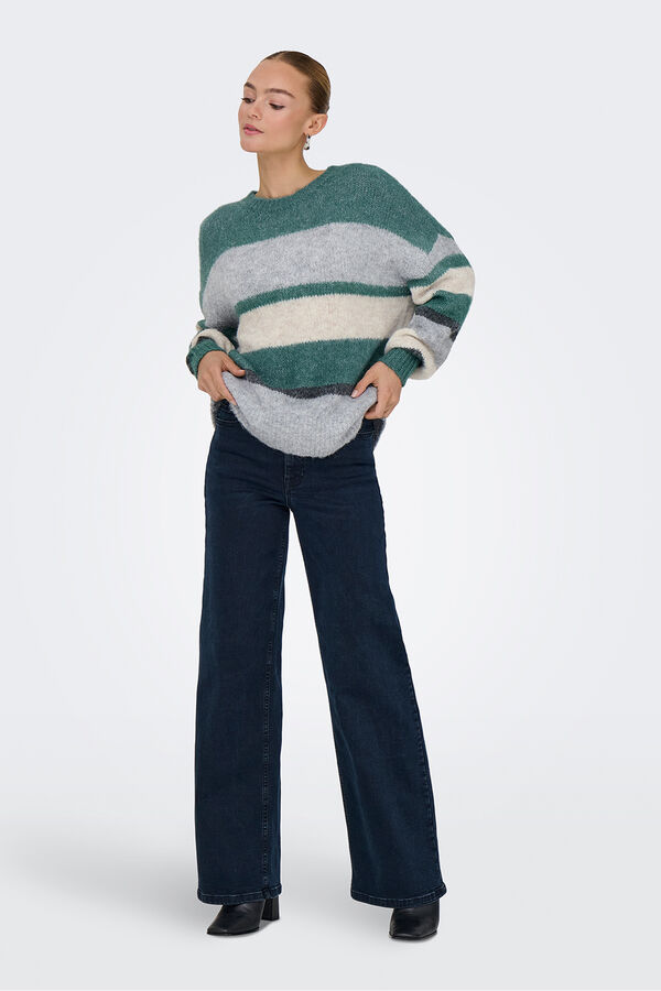 JDY Camisola de gola redonda cinzento