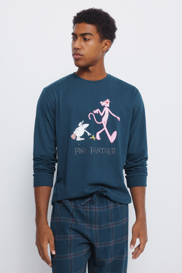 Springfield Pijama largo Pantera Rosa azul