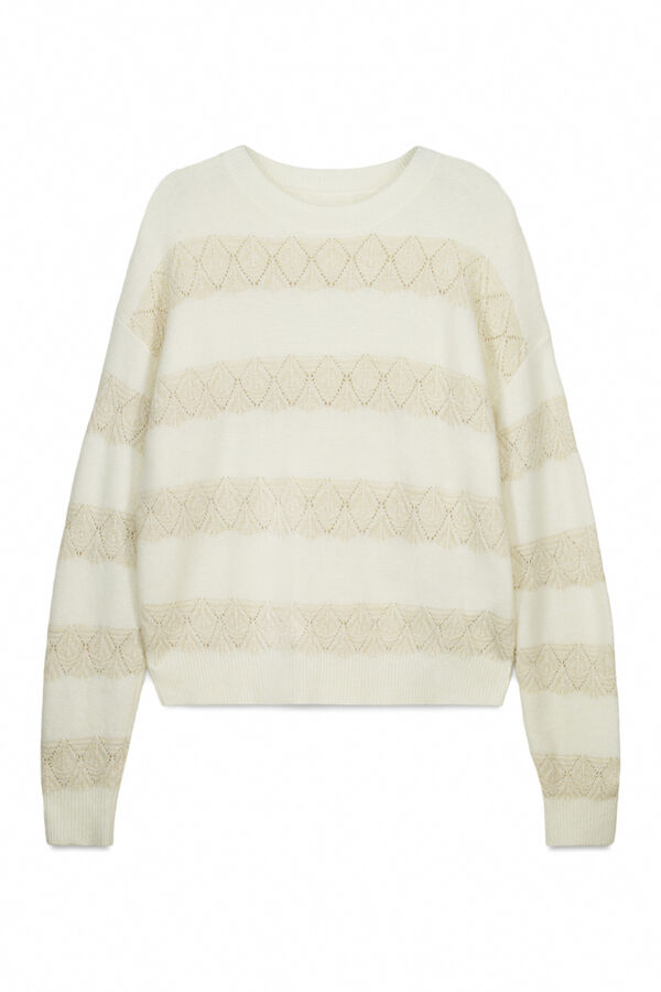Springfield Jersey pointelle rayas lurex beige
