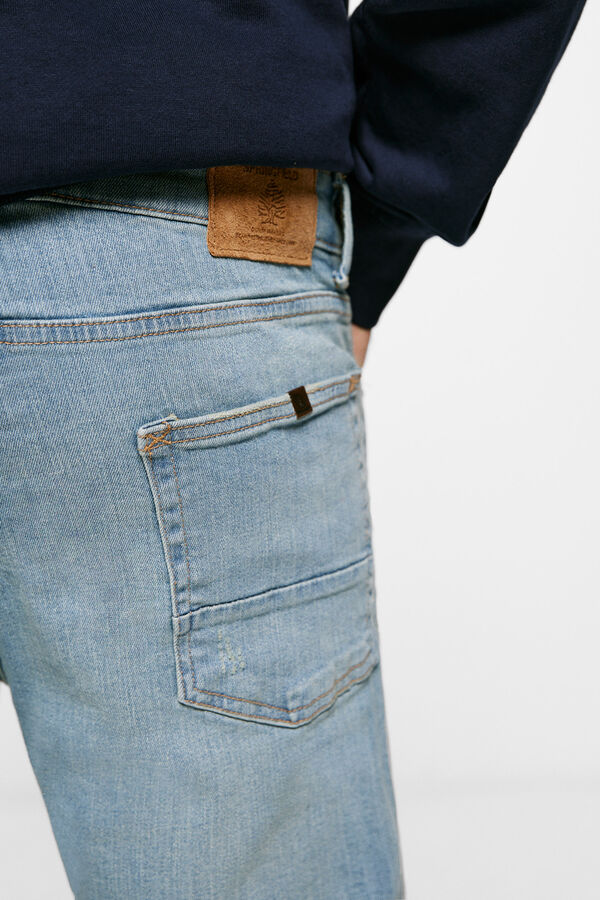 Springfield Jeans slim ligero lavado medio claro turquesa