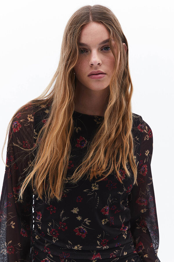 Oxxo Vestido comprido estampado preto