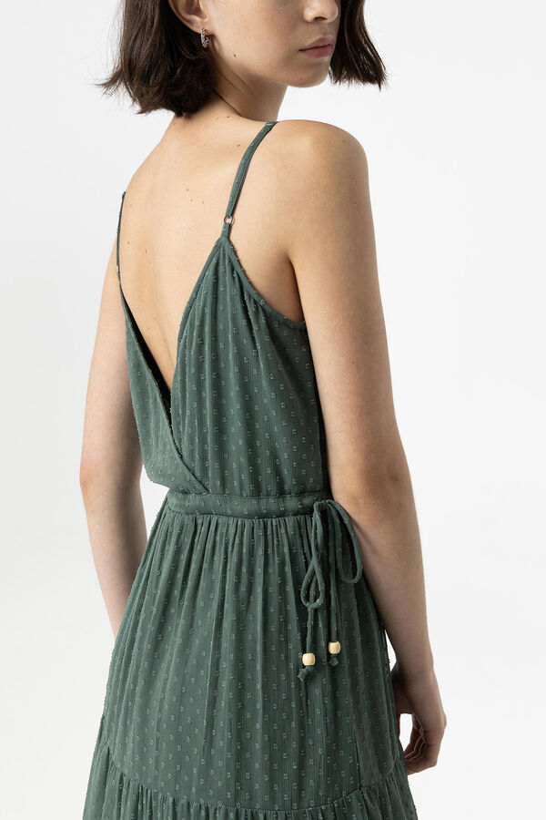 Tiffosi Vestido Midi Plumeti verde