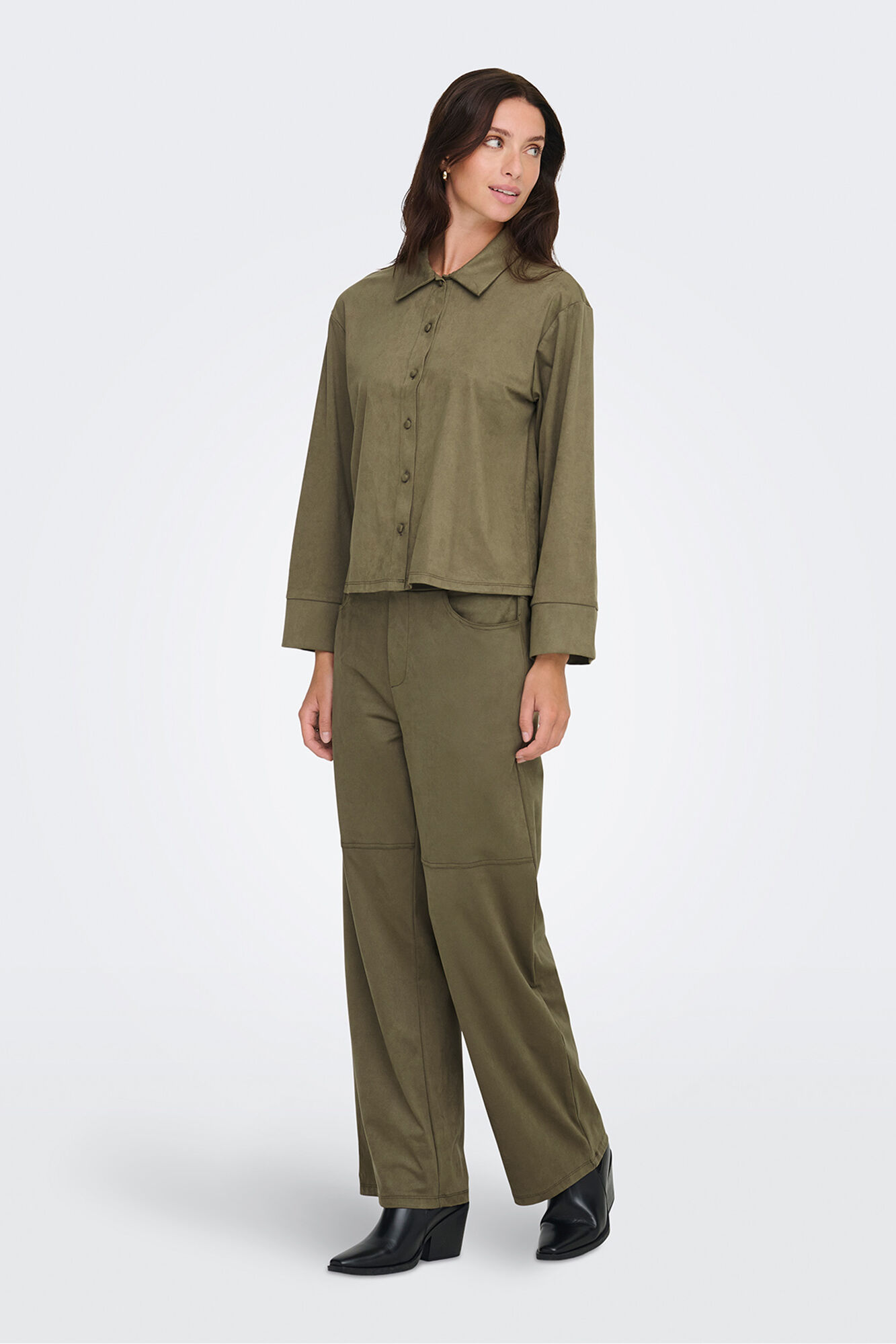 JDY Cal&ccedil;a compridas de camur&ccedil;a