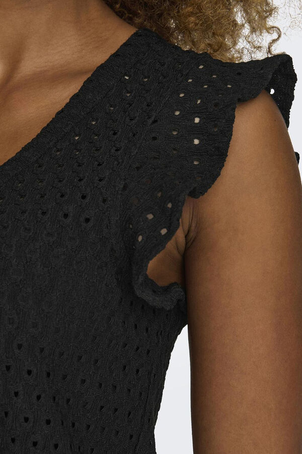 Only Macac&atilde;o comprido sem mangas preto