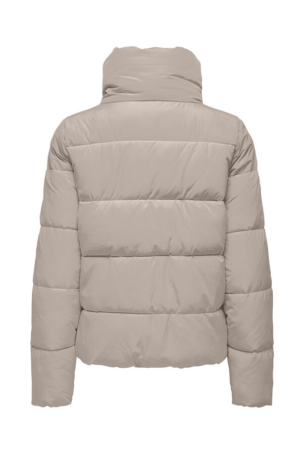 Only Jaqueta acolchoada com gola alta cinzento