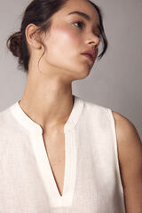 Springfield Blusa Sem Mangas Algod&atilde;o Linho branco