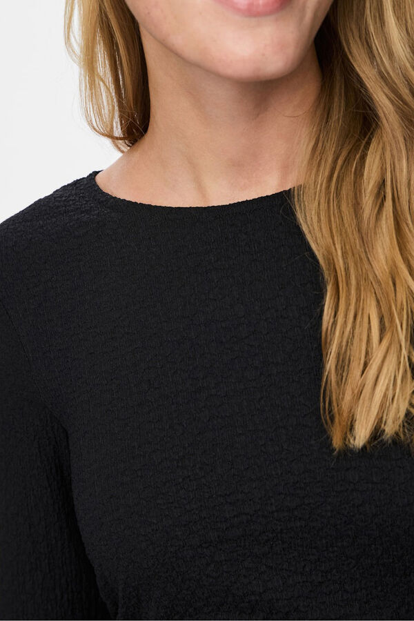 Pieces Vestido midi manga comprida preto