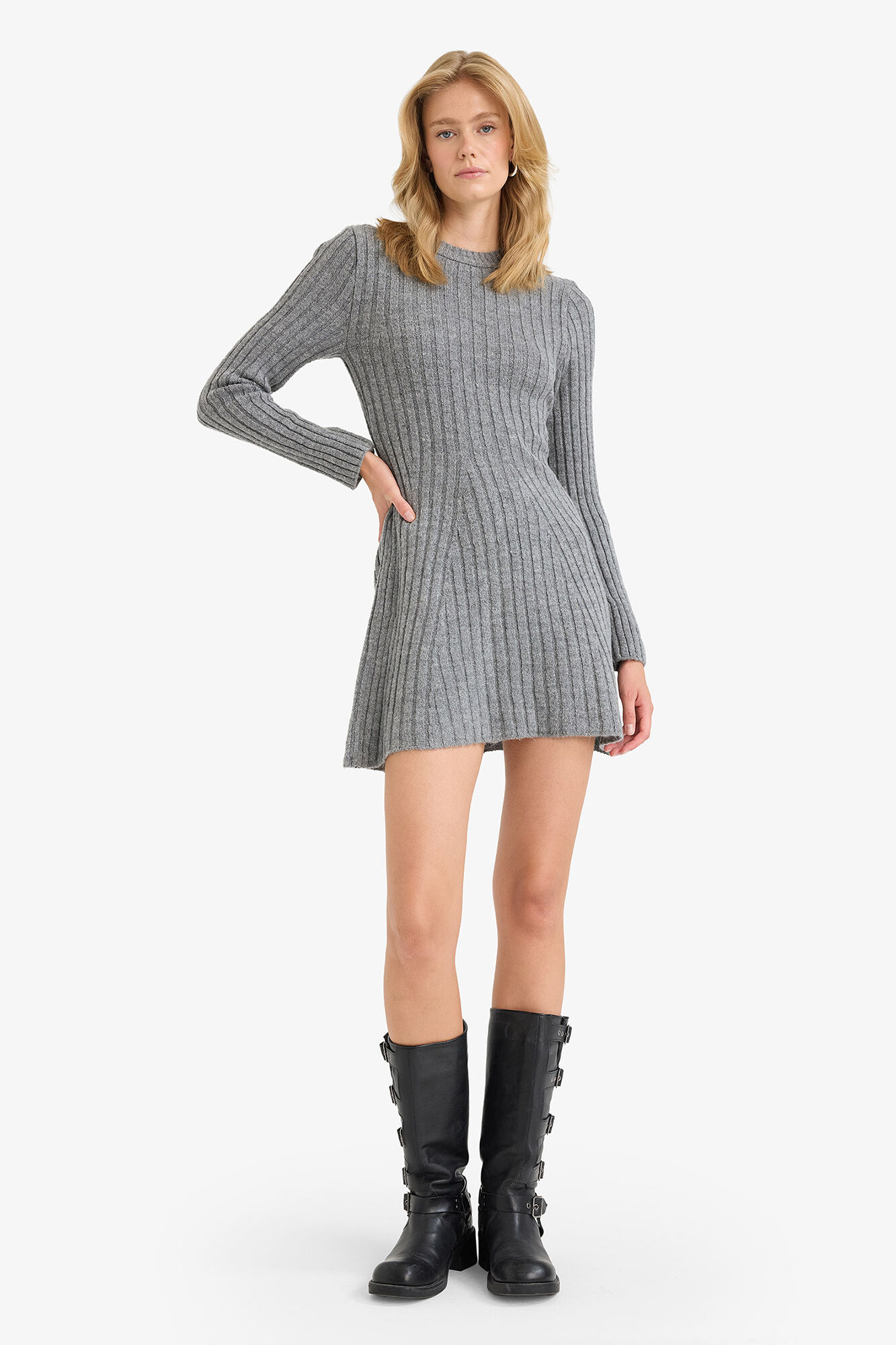 DeFacto Vestido mini manga larga