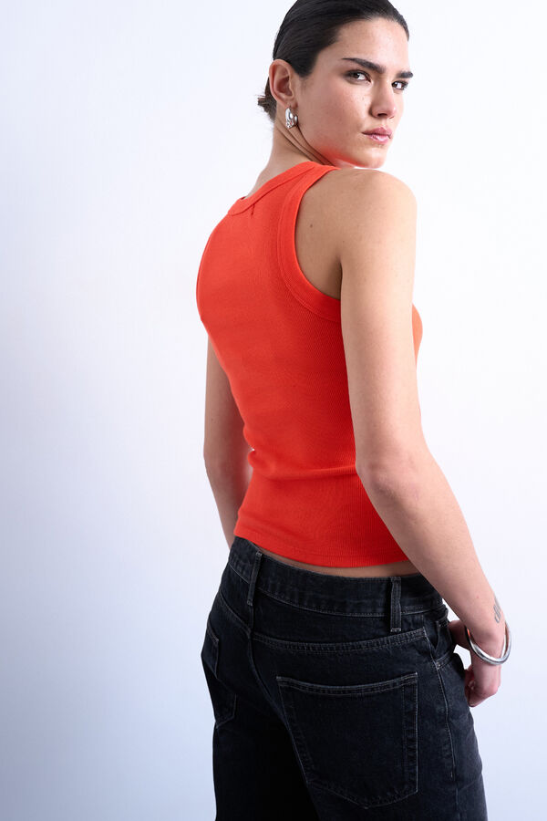 Topshop Top gola redonda vermelho
