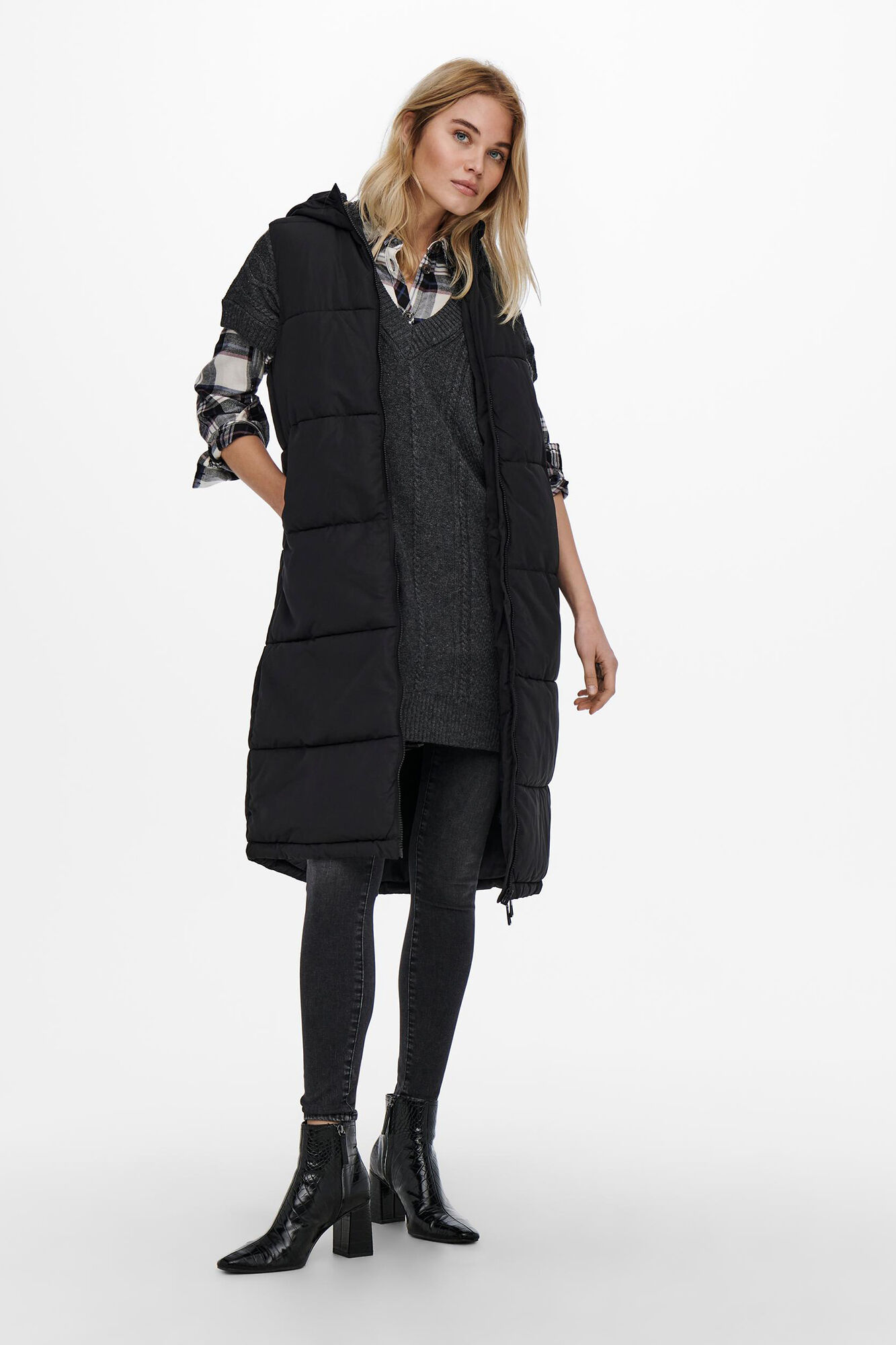 Only Colete acolchoado com capuz