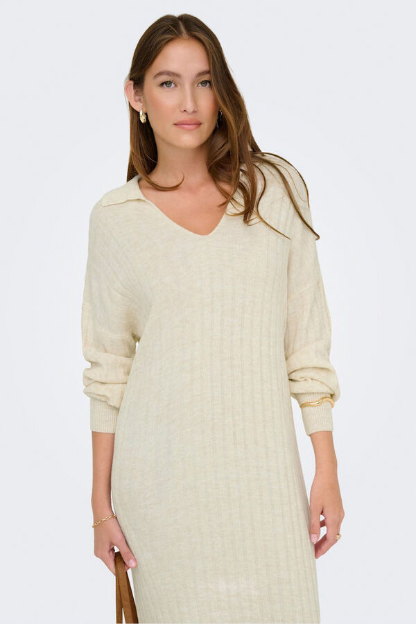 Only Vestido largo de punto beige