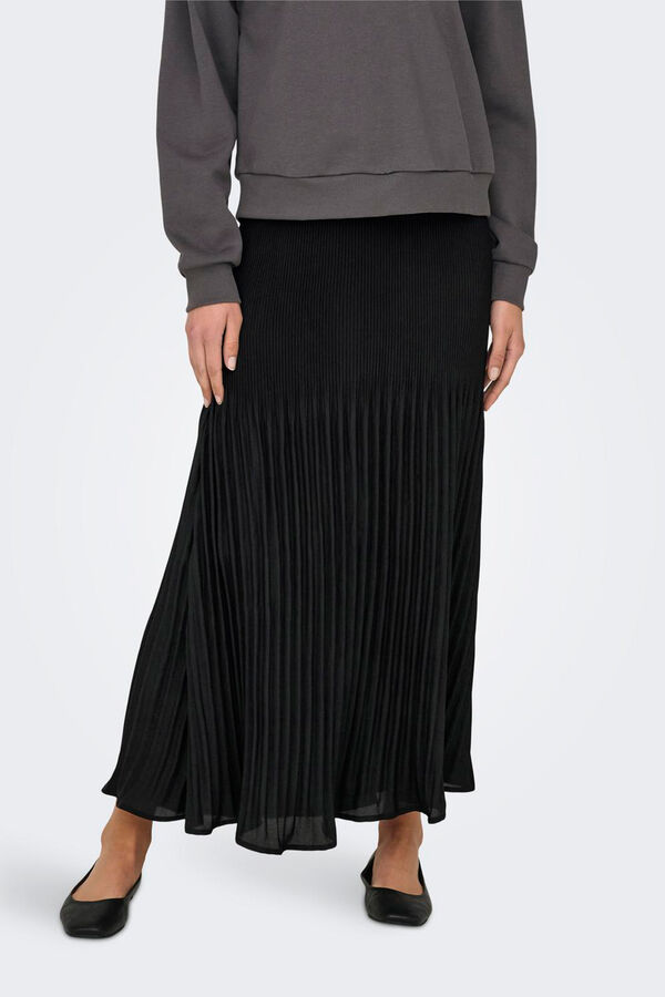 Only Falda larga plisada negro