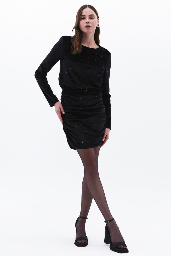 Oxxo Vestido mini veludo preto