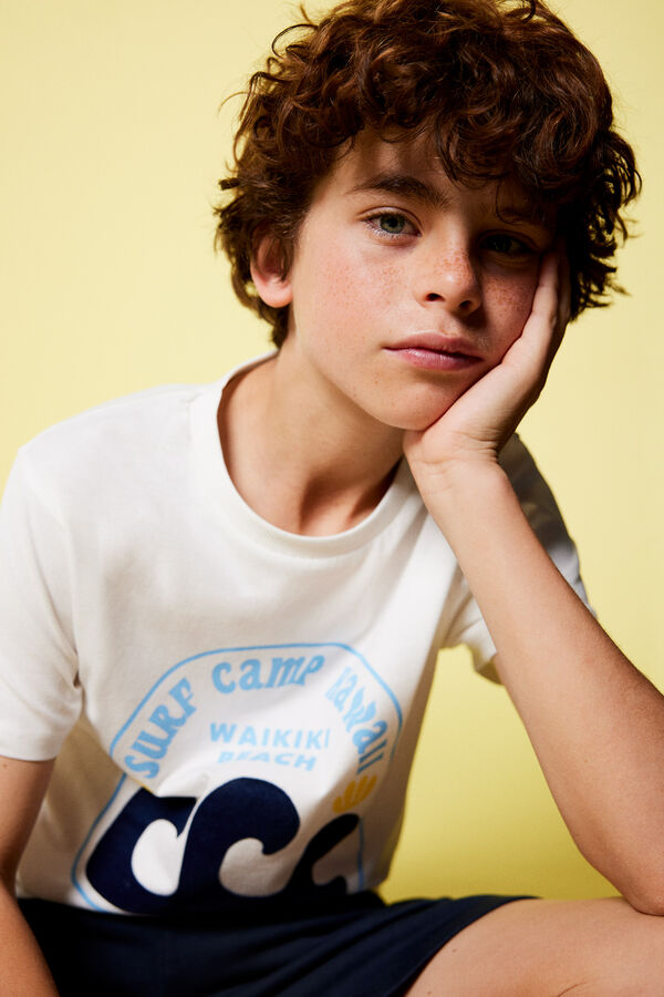 Springfield Kids T-shirt "summer camp" menino bege