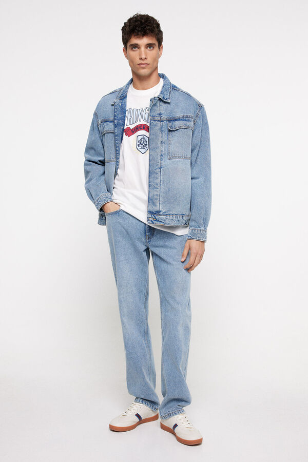 Springfield Jeans straight lavado medio azul