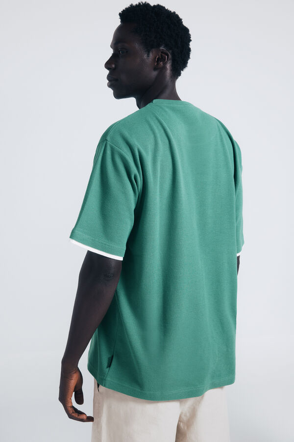 Springfield Camiseta doble mini waffle verde