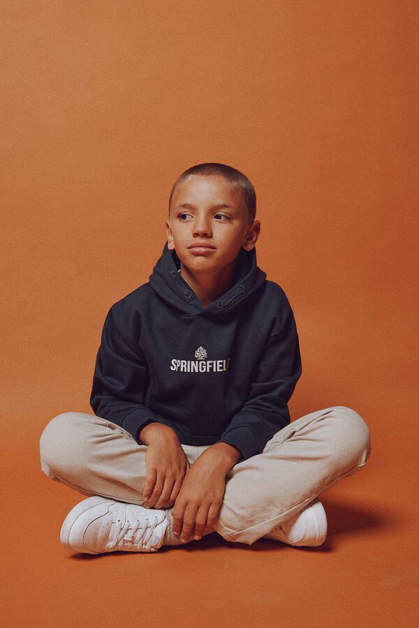 Springfield Kids Sudadera capucha logo ni&ntilde;o azul
