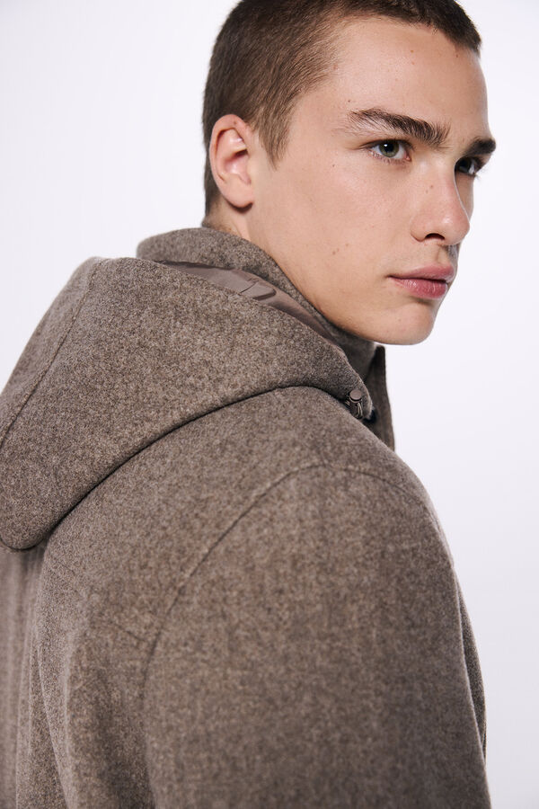 Springfield Parka de efeito l&atilde; capuz cru