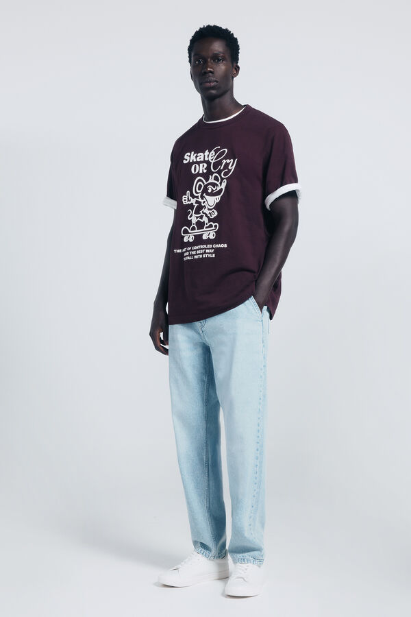 Springfield Camiseta skate or cry burdeos