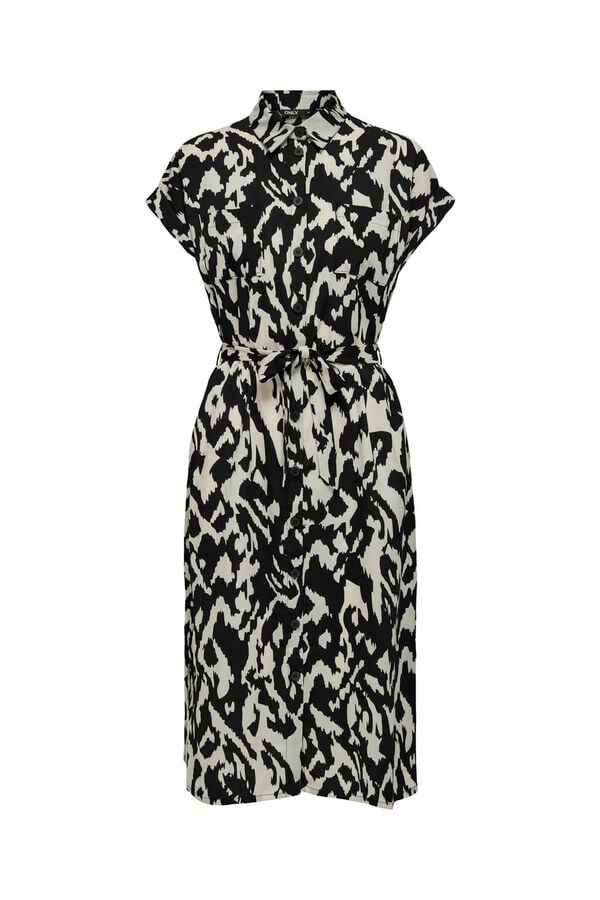 Only Vestido camisero midi gris