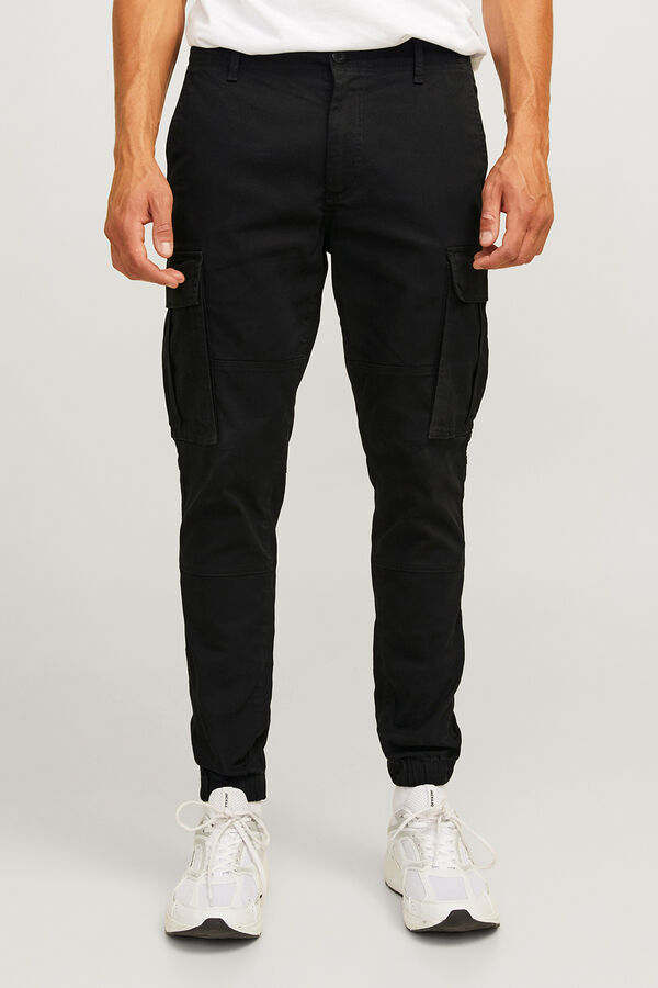 JJ REBEL Pantal&oacute;n cargo slim fit negro